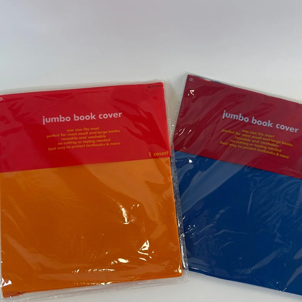 Y2K Set of 3 Stretchy Reusable Jumbo Book Covers Skate Blue Orange One Size 2006